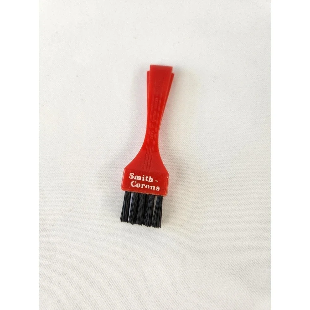 Smith-Corona Typewriter Brush Red Handle Black Bristles Original Vintage